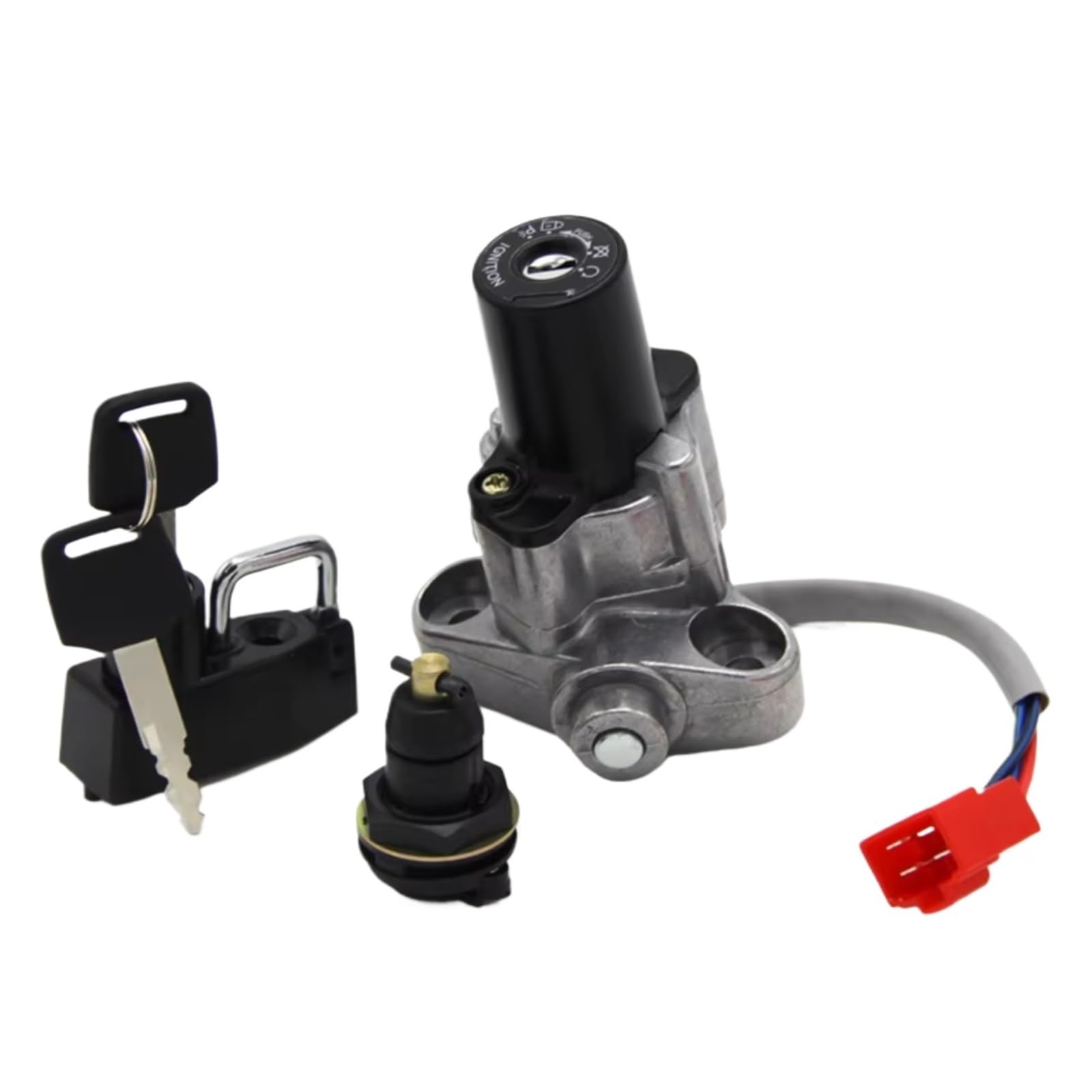 BSWRTH Zündstarter Kompatibel Mit Yamaha Für XVS650AT Für Silverado 2003/2005–2011/2013 Für XVS650AT Für V-Star Für Silverado 2003–2011 Motorrad-Zündschloss von BSWRTH