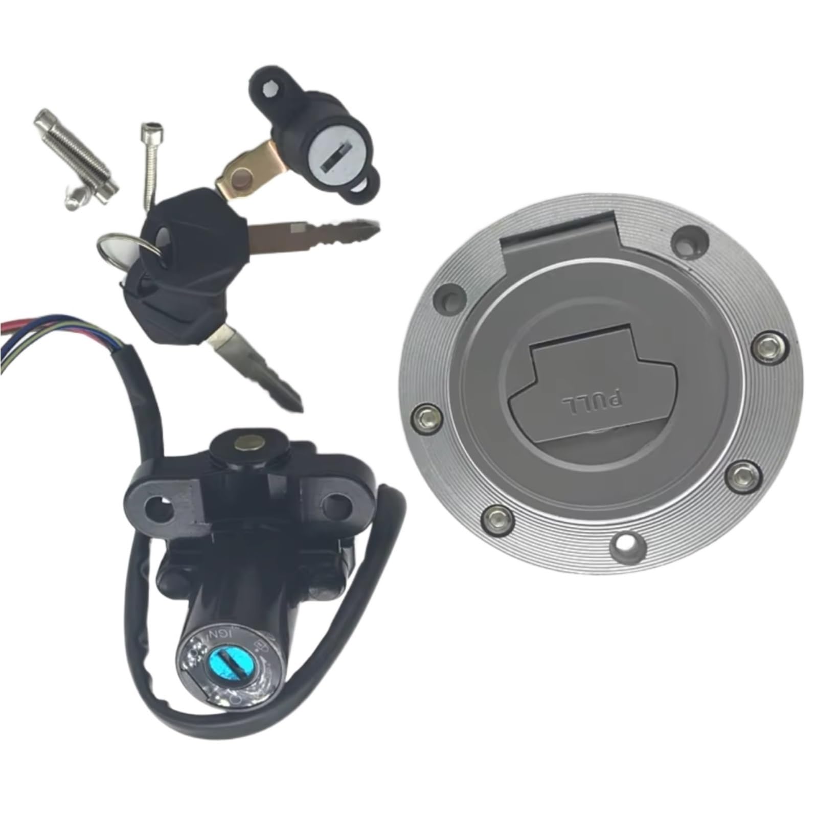 BSWRTH Zündstarter Kompatibel Mit Yamaha Für YZF-R6 2003 2004 2005 Für YZF-R1 2002 2003 Motorrad-Zündschalter Tankdeckel-Sperrschlüssel Für Kit von BSWRTH