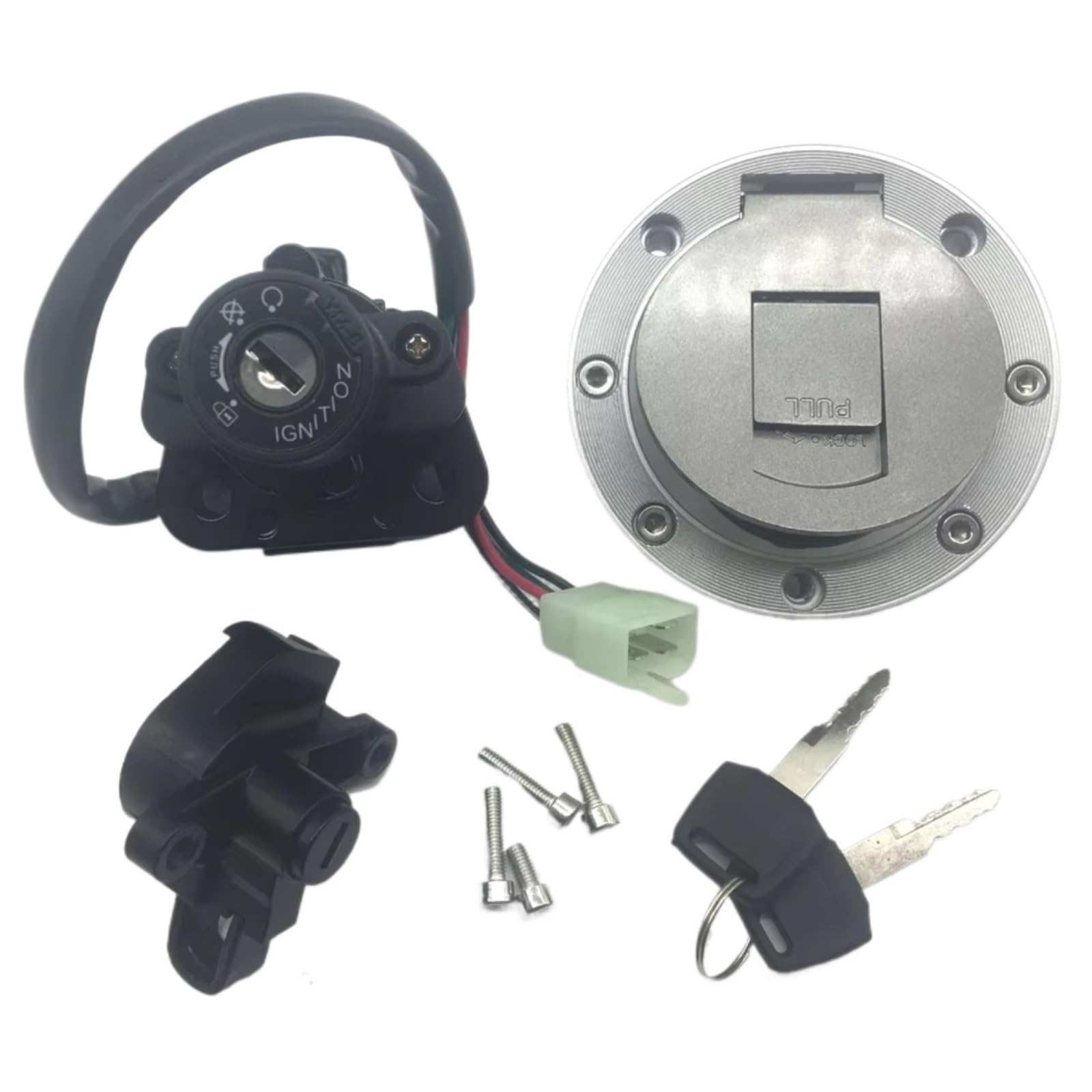 BSWRTH Zündstarter Kompatibel Mit Yamaha Für YZF600R 1996–2003 Für XJR400 1993–2002 Für XJR1200 1994–1998 Motorrad-Zündschalter Tankdeckel Für Sitzschloss-Schlüsselsatz von BSWRTH