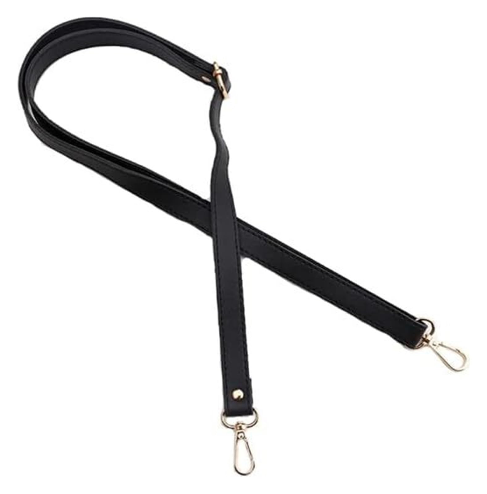 Taschen-Schultergurt, 138 cm, Leder-Schultertaschengurt, DIY-Geldbörsengriff, Verstellbarer Crossbody-Handtaschengurt, Ersatz mit Verschluss(Black) von BTBTB