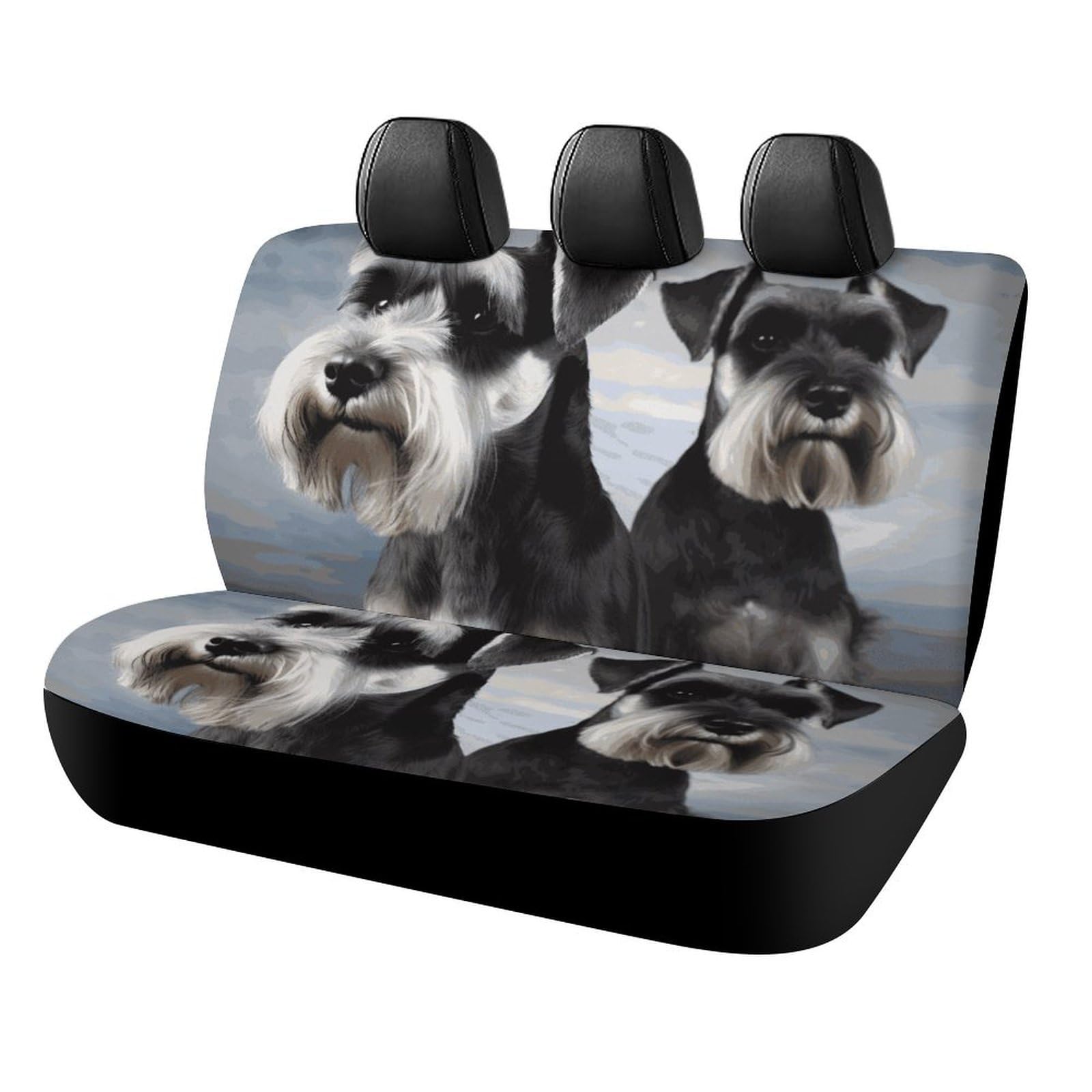 BTCOWZRV Animal Schnauzer Hund Auto Rücksitzbezüge für Rücksitze, Neopren, Auto-Rückbank, Sitzbezug, wasserdicht, Autositzschutz, universell passend für die meisten Autos, LKW, Vans, SUVs von BTCOWZRV