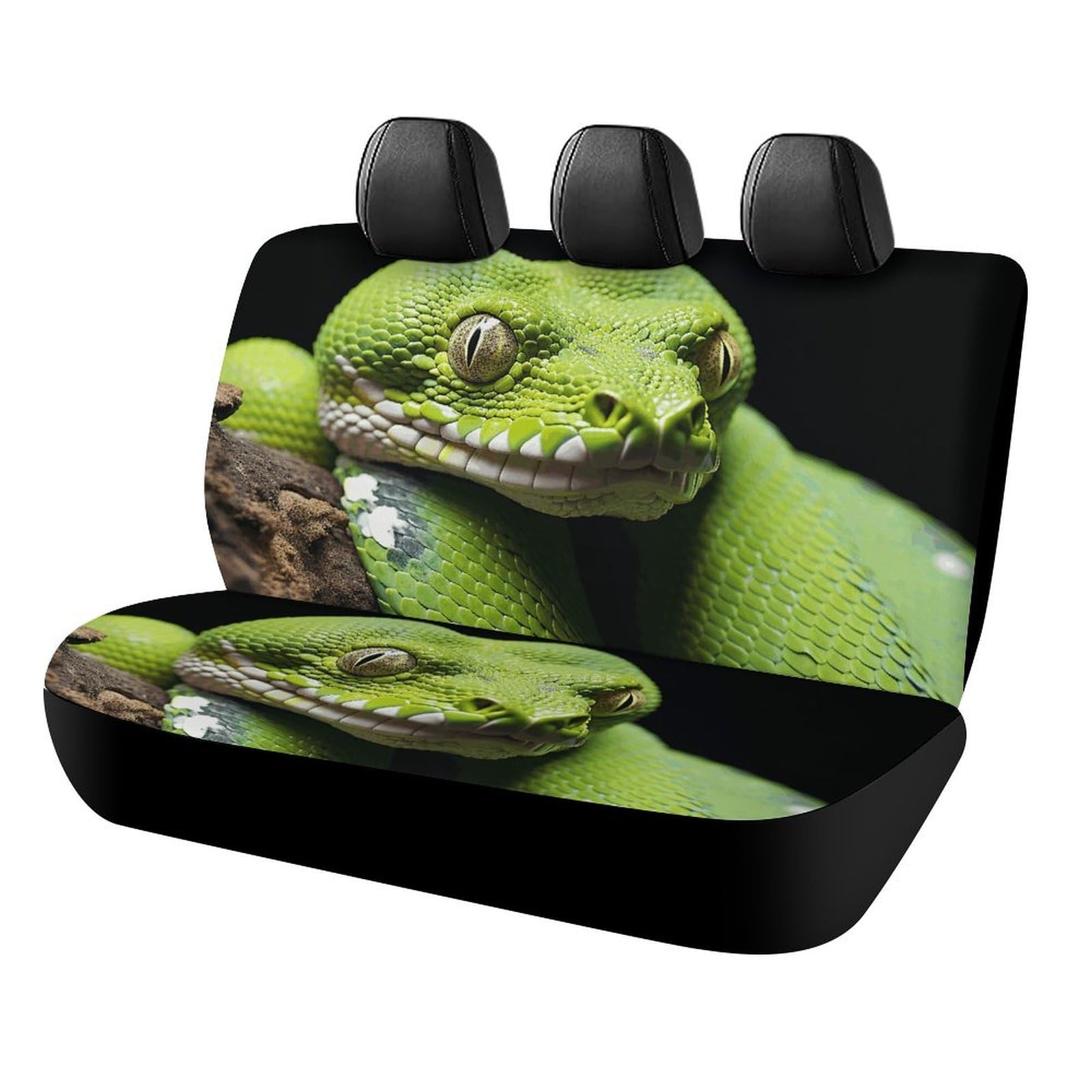 BTCOWZRV Cute Green Tree Python Auto-Rücksitzbezüge für Rücksitze, Neopren, Auto-Rückbank-Sitzbezug, wasserdicht, universal, passend für die meisten Autos, LKWs, Lieferwagen, SUVs von BTCOWZRV