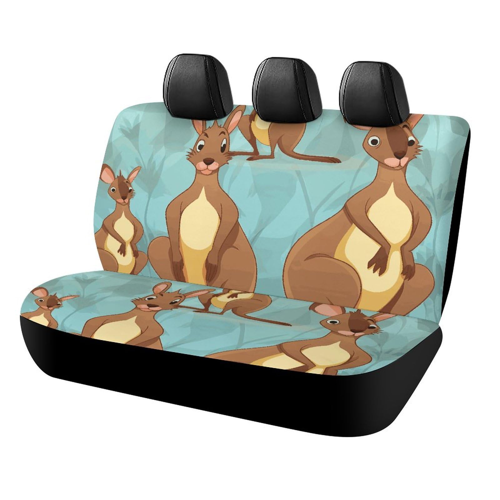 BTCOWZRV Funny for Kangaroo Zoo Auto-Rücksitzbezüge für Rücksitze, Neopren, Auto-Rückbank-Sitzbezug, wasserdicht, universell, passend für die meisten Autos, LKWs, Vans, SUVs von BTCOWZRV