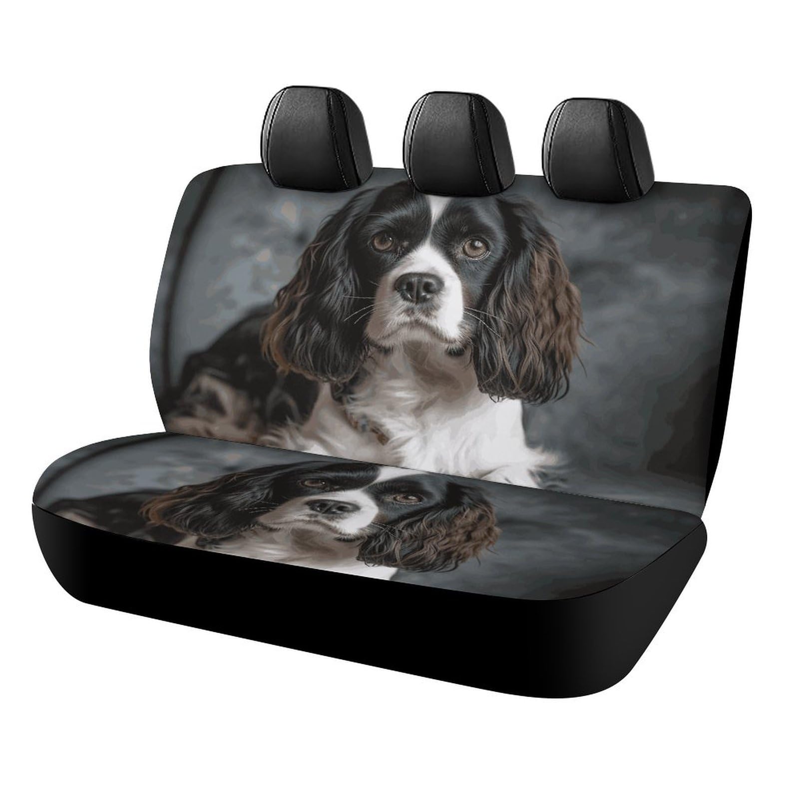 BTCOWZRV Spaniel On The Sofa Auto-Rücksitzbezüge für Rücksitze, Neopren, Auto-Rückbank-Sitzbezug, wasserdicht, universell, passend für die meisten Autos, LKWs, Lieferwagen, SUVs von BTCOWZRV