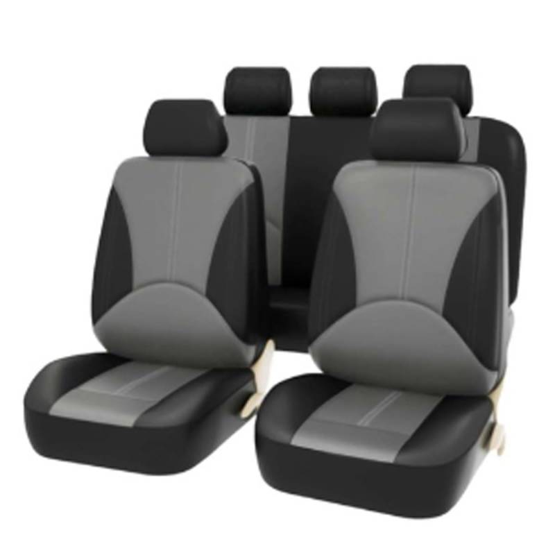 BTDLE Auto Autositzbezüge Set für Maserati Levante 2016 2017 2018 2019 2020,Dauerhafter für die Vordersitze Rückbank Autositz Schutzbezug,A/Black Gray von BTDLE