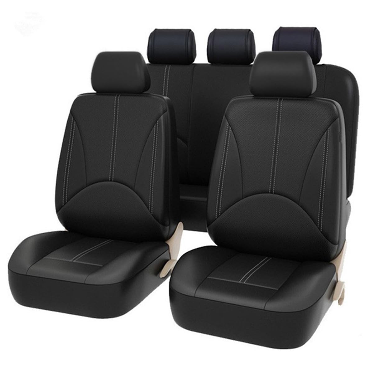 BTDLE Auto Autositzbezüge Set für Volvo S80 2.Gen 2007–2016,Dauerhafter für die Vordersitze Rückbank Autositz Schutzbezug,A/Black von BTDLE