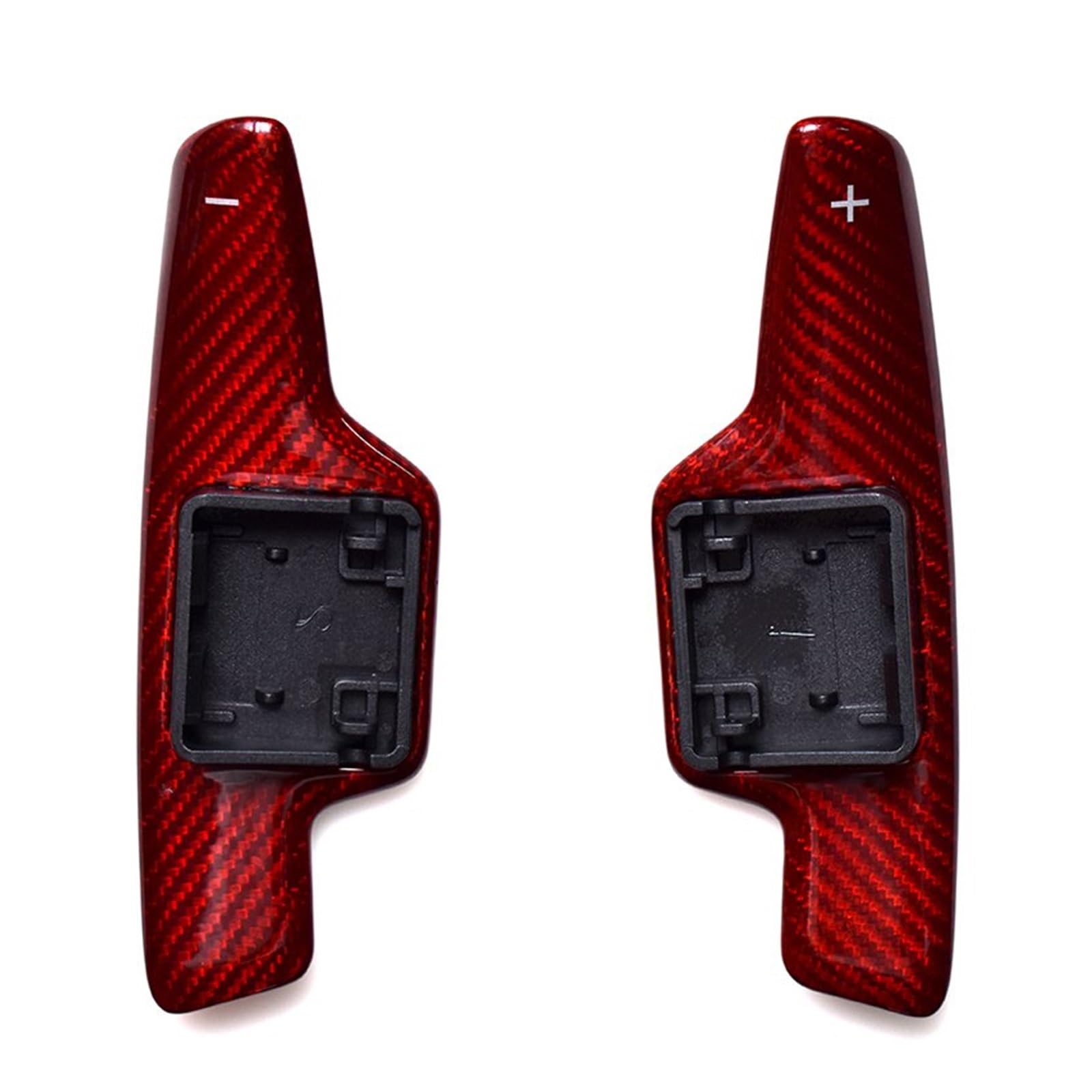 BTEDSXC Schaltwippen Kompatibel Mit Chevrolet Für Corvette C8 2020 2021 2022 Carbon Fiber Auto Innenausstattung Lenkrad Schaltwippe Extender Shifter(Red) von BTEDSXC