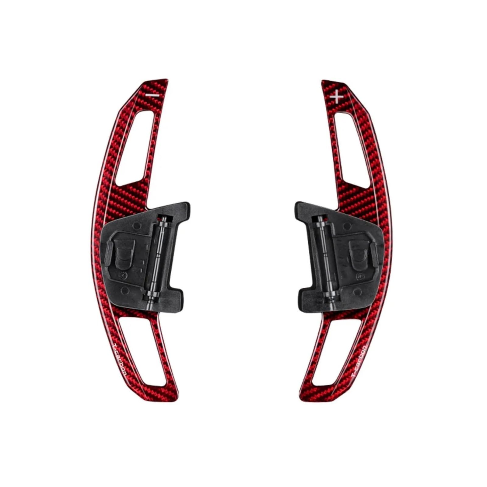 BTEDSXC Schaltwippen Kompatibel Mit VW Für Lamando Für GTS Carbon Fiber Schaltwippen Auto Lenkrad Paddle Shifter Extender Innenausstattung(Carbon Red) von BTEDSXC