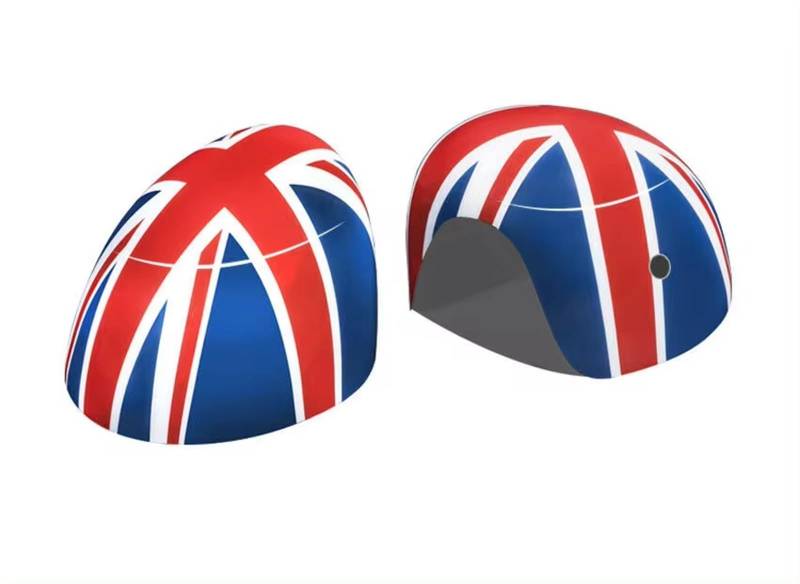 BTEDSXC Spiegelkappen RüCkspiegel Kompatibel Mit Mini Für Cooper F54 Für Clubman 2016–2019 Spiegelabdeckung Rote Seitentür-Rückansichtskappe Im Union Jack-Stil Mit Lichtloch(Red) von BTEDSXC