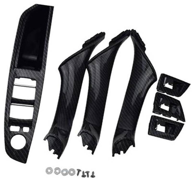 Autogriffabdeckung, BTFWM Auto 7PCS Innentürgriff Innenverkleidung Pull Trim Cover Armlehne for 5er F10 F11 520 525 Linkslenker 51417225873(Carbon Fiber Pattern) von BTFWM