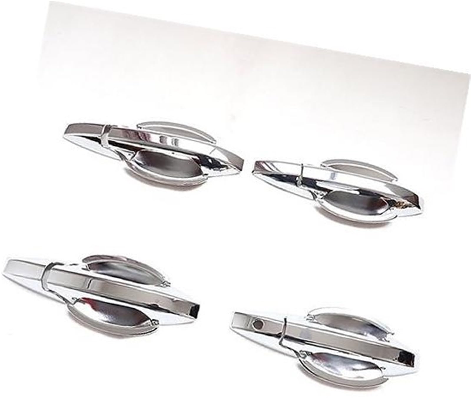 Autogriffabdeckung, BTFWM For CRV CR-V 2007–2011, glänzende Kohlefaser-Chrom-Autotürgriff-Abdeckung, Dekor(Silver Handle-bowl) von BTFWM