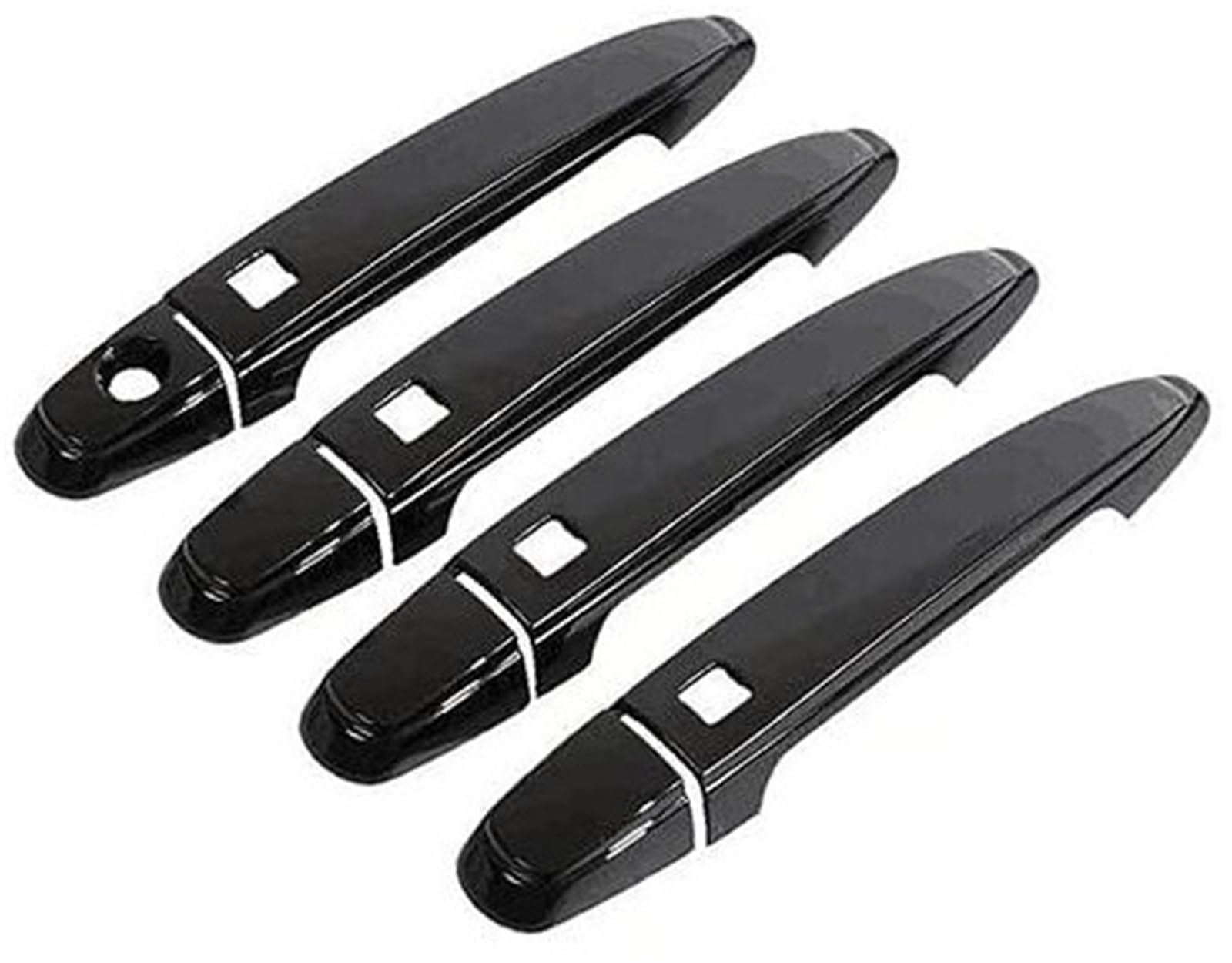 Autogriffabdeckung, BTFWM Glänzendes Kohlefaser-Chrom-Autotürgriff-Abdeckungs-Set, for Lexus, GS S190 2006–2011, GS350, GS430, GS450h, GS460(Black 4 Buttons) von BTFWM