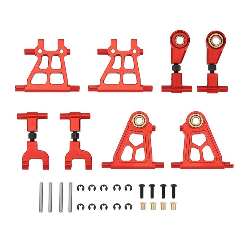 BTFWM Aluminiumlegierung vorne hinten oben unten Querlenker, for Tamiya, for TT02 TT-02 1/10 RC Auto Upgrade Teile Zubehör Aufhängungsgestänge für Modellautos(Red) von BTFWM