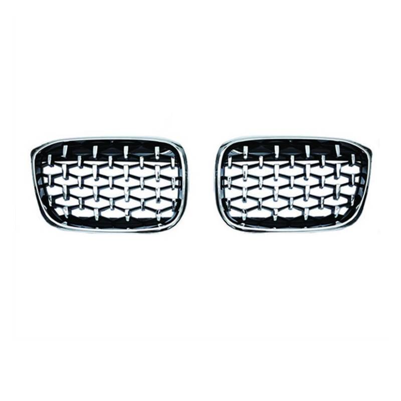 BTFWM Ein Paar Auto-Frontstoßstangengrills Diamond Racing Grille Grill, for BMW, for X3 G01 G08 X4 G02 2018 2019 2020 Auto Meteor Styling Stoßstangen-Kühlgitter(All Sliver) von BTFWM