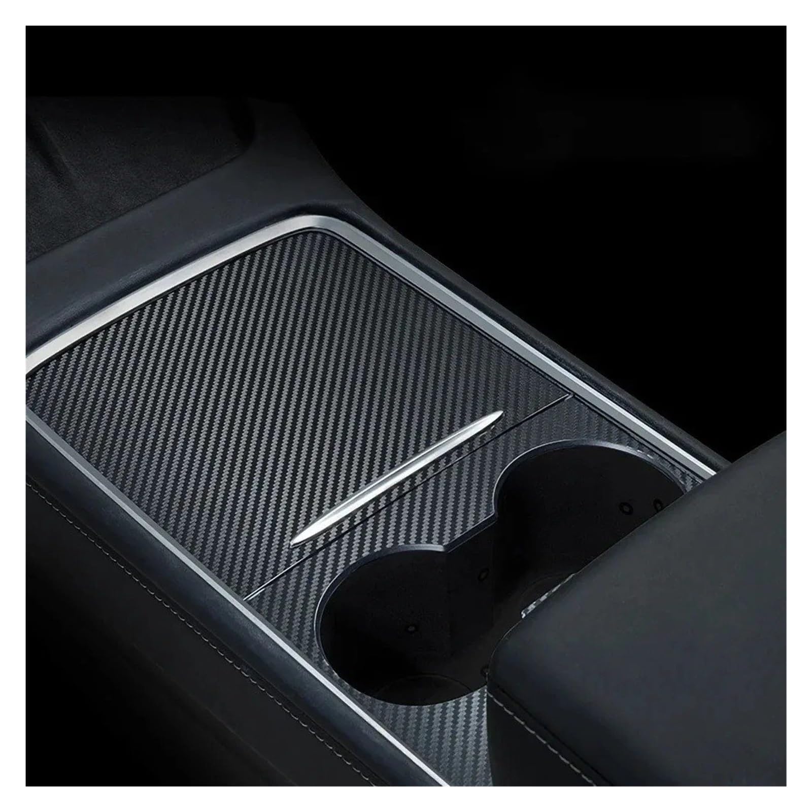 Abdeckung Zentralen Bedienfelds Für Tesla Für Modell 3 Für Modell Für Y 2021-2022 Auto Zentrale Steuerung Carbon Fiber Panel Schutz Aufkleber Film Mittelkonsole Panel(Carbon Color) von BTHMGBAE