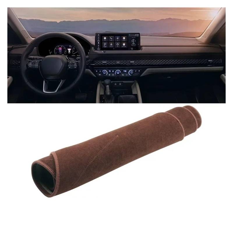 Auto-Armaturenbrett-Abdeckung Für Accord 11th 2023 2024 Auto Dashboard Abdeckung Dash Matte Sonnenschutz Instrument Panel Nicht-Slip Pad Zubehör(B Brown) von BTHMGBAE