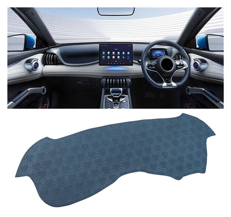 Auto-Armaturenbrett-Abdeckung Für BYD Für Atto 3 Für Yuan Plus EV 2021 2022 2023 Auto Dashboard Abdeckung Vermeiden Licht Pad Anti-Uv Fall Schutz Zubehör(RHD Embossing Blue) von BTHMGBAE