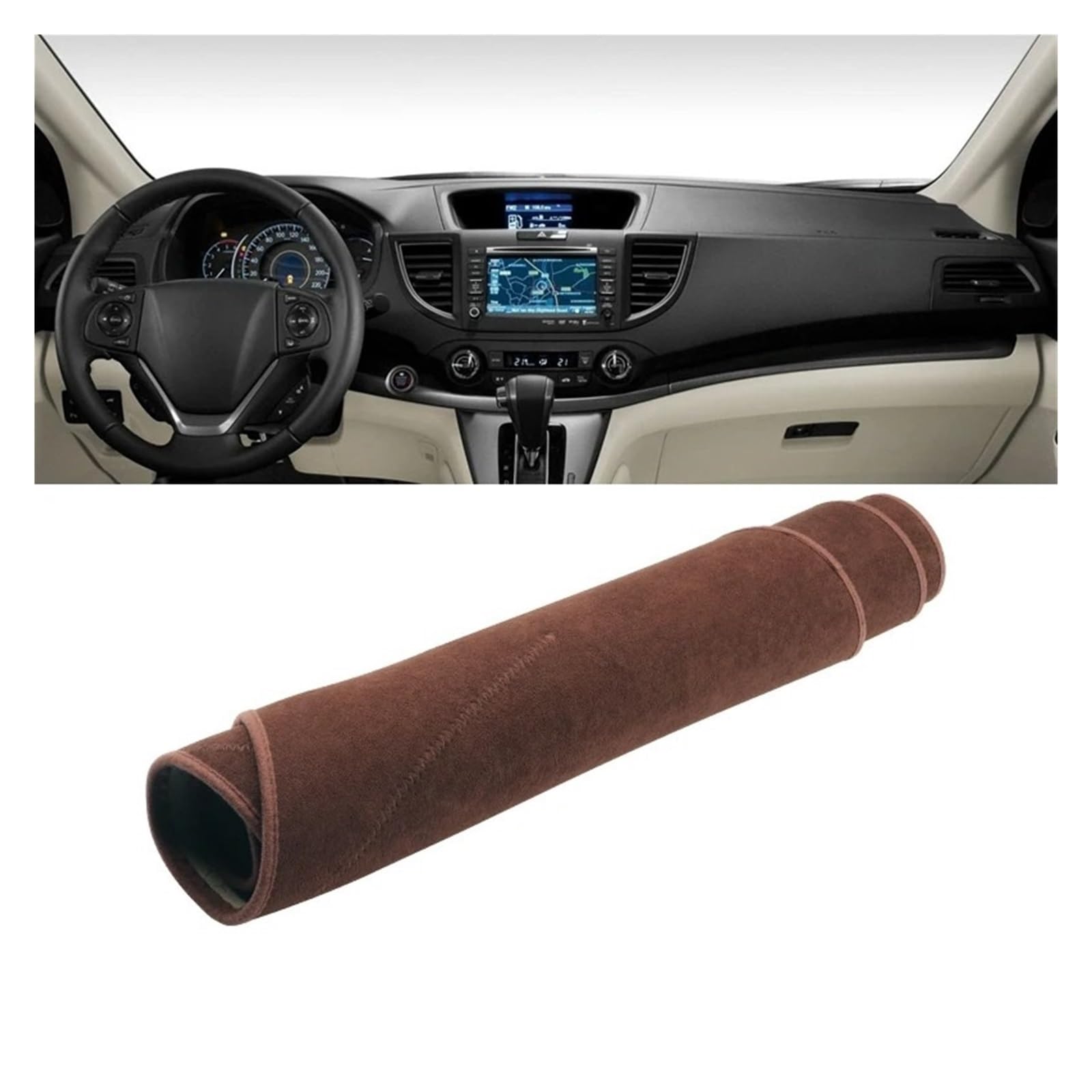 Auto-Armaturenbrett-Abdeckung Für CR-V Für CRV 4 MK4 2012 2013 2014 2015 2016 LHD Auto Dashboard Abdeckung Dash Matte Sonnenschutz Nicht-Slip Pad Zubehör(Brown) von BTHMGBAE