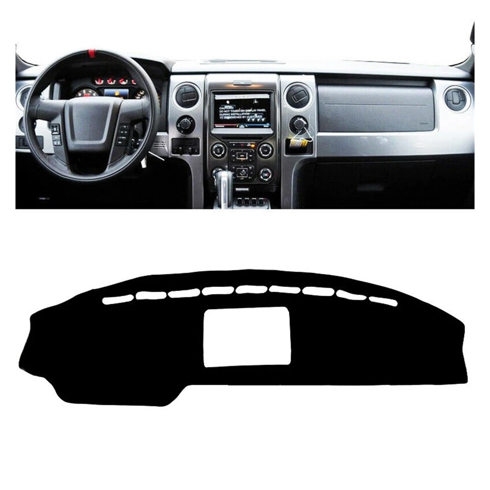 Auto-Armaturenbrett-Abdeckung Für Ford Für F150 Für Lobo Für Raptor 2009 2010 2011 2012 2013 2014 Auto Dashboard Abdeckung Pad Dash Matte Sonnenschutzdach Teppich Teppich(Left Hand Drive) von BTHMGBAE