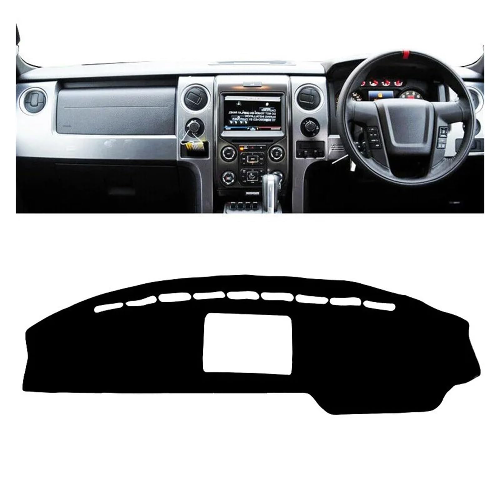 Auto-Armaturenbrett-Abdeckung Für Ford Für F150 Für Lobo Für Raptor 2009 2010 2011 2012 2013 2014 Auto Dashboard Abdeckung Pad Dash Matte Sonnenschutzdach Teppich Teppich(Right Hand Drive) von BTHMGBAE