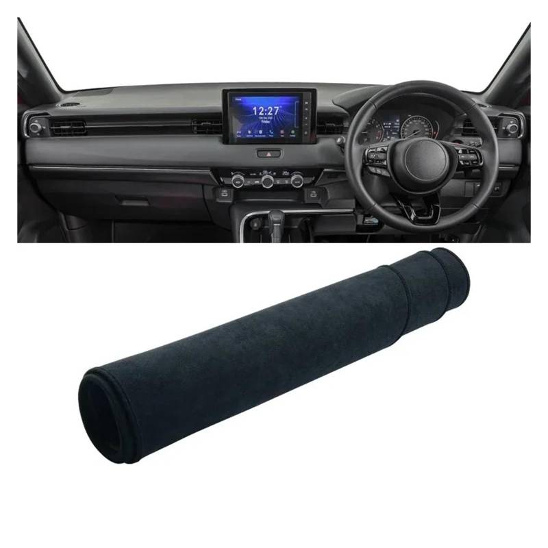 Auto-Armaturenbrett-Abdeckung Für HR-V Für HRV Für Vezel 2021 2022 Auto Dashboard Abdeckung Dash Matte Sonnenschutz Instrument Panel Nicht-Slip Pad Zubehör(B Black RHD) von BTHMGBAE