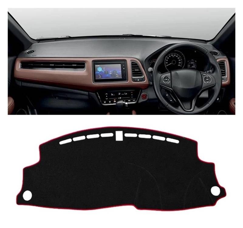 Auto-Armaturenbrett-Abdeckung Für HR-V Für HRV HR V 2014 2015 2016 2017 2018 2019 2020 Auto Dashboard Abdeckung Vermeiden Licht Pad Instrument Panel Matte(A Red Side RHD) von BTHMGBAE