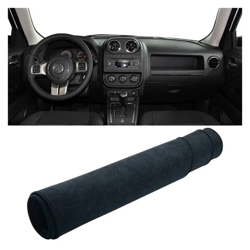 Auto-Armaturenbrett-Abdeckung Für Jeep Für Patriot 2007 2008 2009 2010 2011 2012 2013 2014 2015 2016 Auto Dashboard Abdeckung Matte Sonnenschutz Nicht-Slip Pad(B Black) von BTHMGBAE