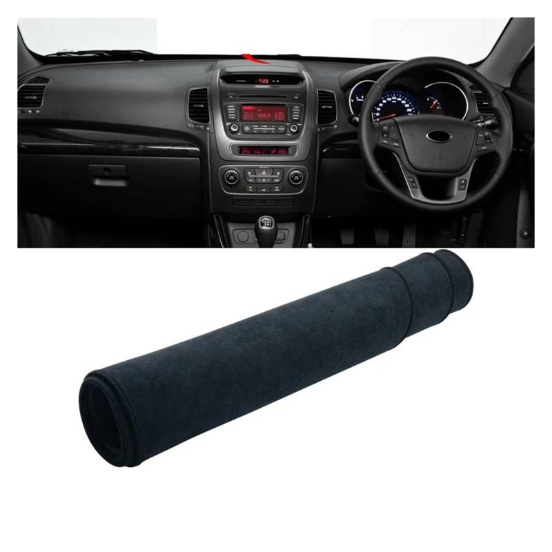 Auto-Armaturenbrett-Abdeckung Für KIA Für Sorento 2 XM 2013 2014 Auto-Armaturenbrettabdeckung Vermeiden Sie Leichtmatten Anti-UV-UV-Slip-Pad-Instrumentenpaneel Teppiche(B Audio Black RHD) von BTHMGBAE