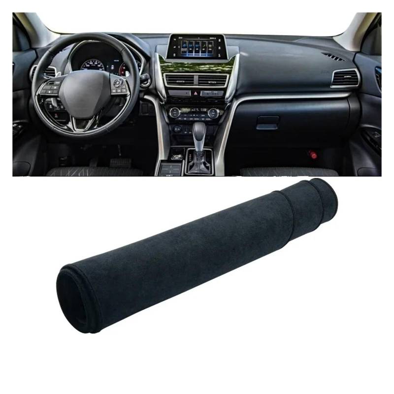 Auto-Armaturenbrett-Abdeckung Für Mitsubishi Für Eclipse Für Cross 2017 2018 2019 2020 2021 2022 2023 Auto Dashboard Abdeckung Sonnenschutz Nicht-Slip Matte Zubehör(LHD Black) von BTHMGBAE