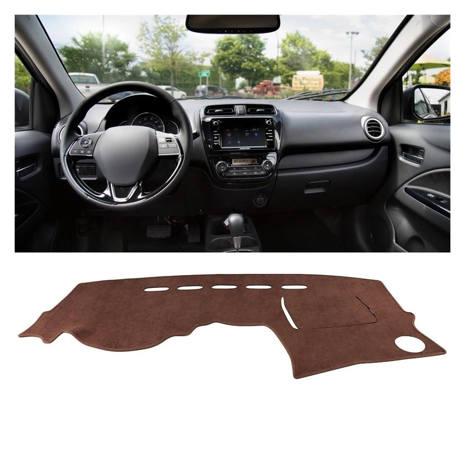 Auto-Armaturenbrett-Abdeckung Für Mitsubishi Für Mirage G4 2012-2024 Autoshboard-Matte Vermeiden(LHD Brown) von BTHMGBAE