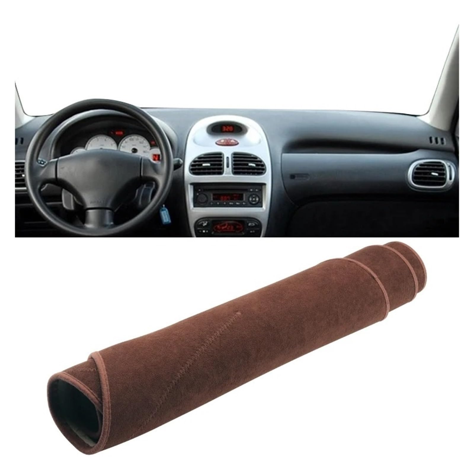 Auto-Armaturenbrett-Abdeckung Für Peugeot 206 CC SW 2004 2005 2006 2007 2008 Auto Dashboard Abdeckung Dash Matte Sonnenschutz Nicht-Slip Pad Zubehör(B Brown) von BTHMGBAE