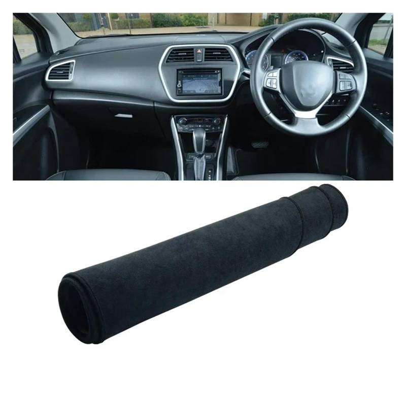 Auto-Armaturenbrett-Abdeckung Für Suzuki SX4 Für S-Kreuz 2013 2014 2015 2016 2017 2018 2019 2020 Auto Dashboard Abdeckung Sonnenschutz Nicht-Slip Pad Zubehör(B RHD Black) von BTHMGBAE