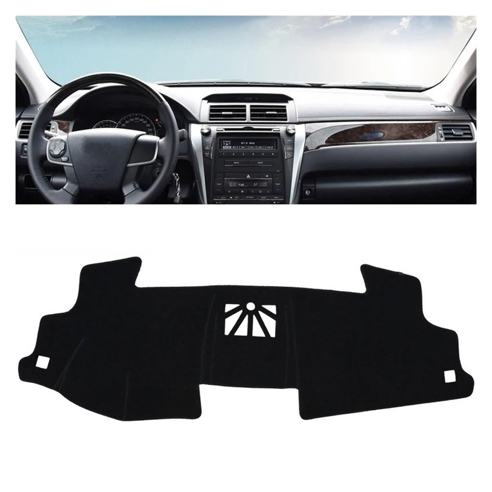 Auto-Armaturenbrett-Abdeckung Für Toyota Für Camry 50 XV50 2012-2017 Auto Dashboard Abdeckung Sonnenschirm Pad Instrument Plattform Matte Teppiche Styling(LHD Black Side) von BTHMGBAE