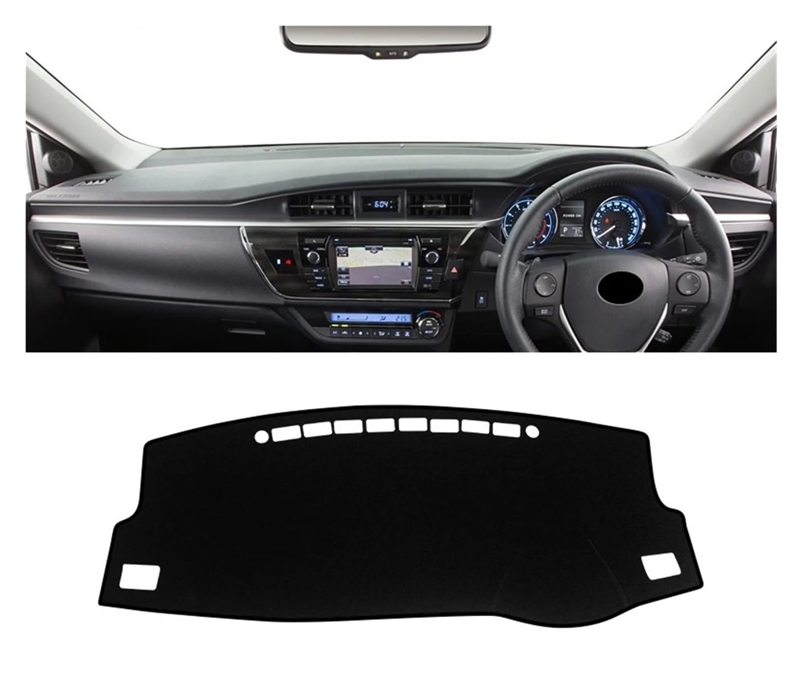 Auto-Armaturenbrett-Abdeckung Für Toyota Für Corolla E180 2014 2015 2016 2017 2018 Auto Dashboard Abdeckung Vermeiden Licht Pad Anti-Uv Teppich Nicht-rutsch Matten(A Black Side RHD) von BTHMGBAE