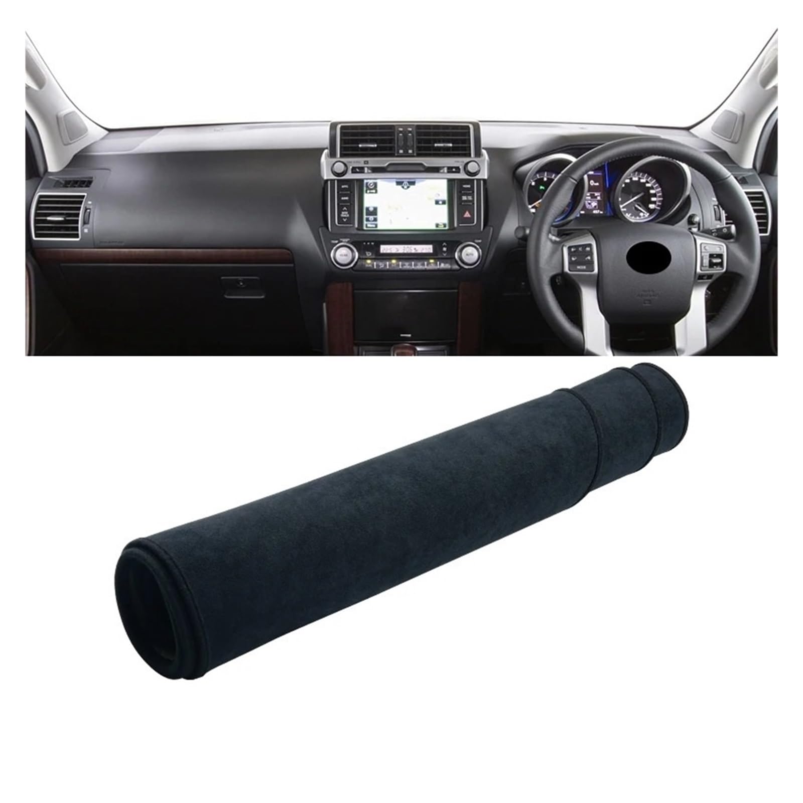 Auto-Armaturenbrett-Abdeckung Für Toyota Für Land Für Cruiser Für Prado 150 FJ150 2010-2020 Auto Dashboard Abdeckung Dash Matte Sonnenschutz Nicht-Slip Pad Zubehör(B Black RHD) von BTHMGBAE