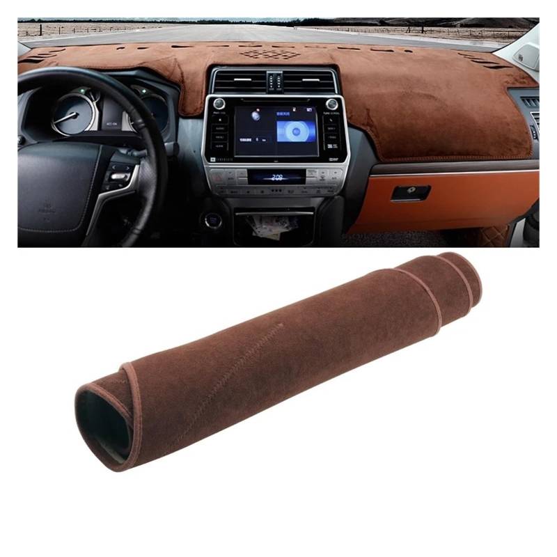 Auto-Armaturenbrett-Abdeckung Für Toyota Für Land Für Cruiser Für Prado 150 FJ150 2010-2020 Auto Dashboard Abdeckung Dash Matte Sonnenschutz Nicht-Slip Pad Zubehör(B Brown LHD) von BTHMGBAE