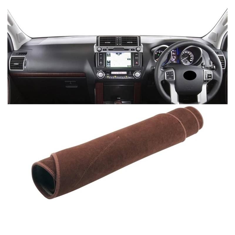 Auto-Armaturenbrett-Abdeckung Für Toyota Für Land Für Cruiser Für Prado 150 FJ150 2010-2020 Auto Dashboard Abdeckung Dash Matte Sonnenschutz Nicht-Slip Pad Zubehör(B Brown RHD) von BTHMGBAE