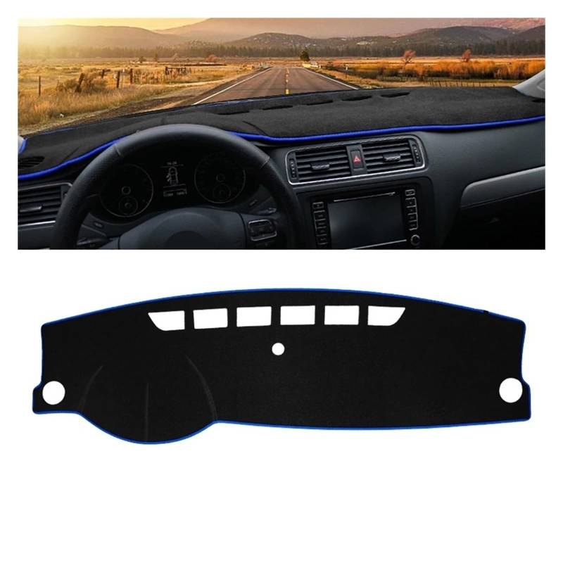 Auto-Armaturenbrett-Abdeckung Für VW Für Jetta MK6 Für A6 2011 2012 2013 2014 2015 2016 2017 Auto Dashboard Sonnenschutz Abdeckung Instrument Panel Pad Zubehör(A Blue Side) von BTHMGBAE