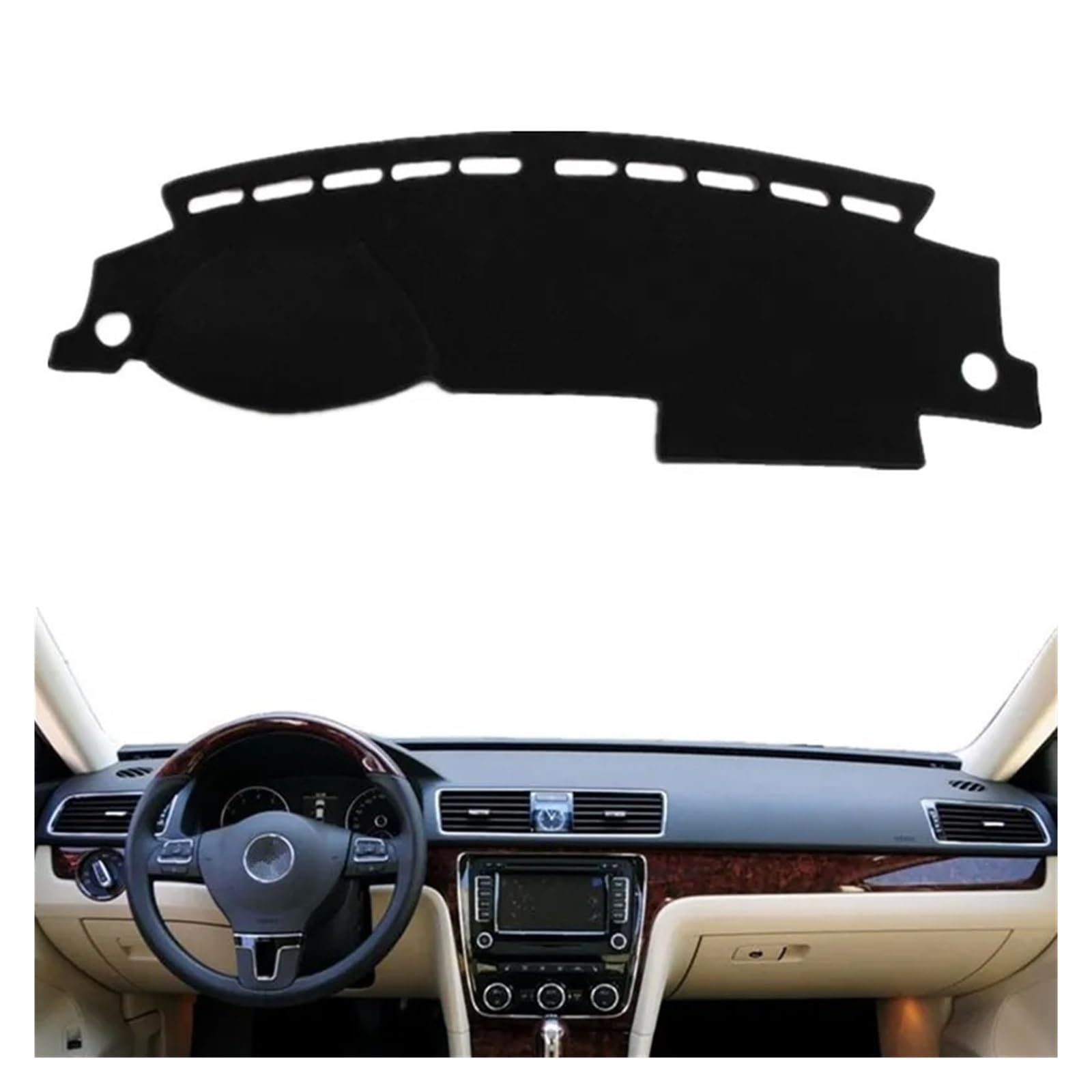 Auto-Armaturenbrett-Abdeckung Für VW Für Passat B7 2011-2015 Dashmat Dashboard Abdeckung Matte Pad Anti-Glare Center Konsole Sonnenblende Teppich Auto Zubehör(Left Hand Drive) von BTHMGBAE