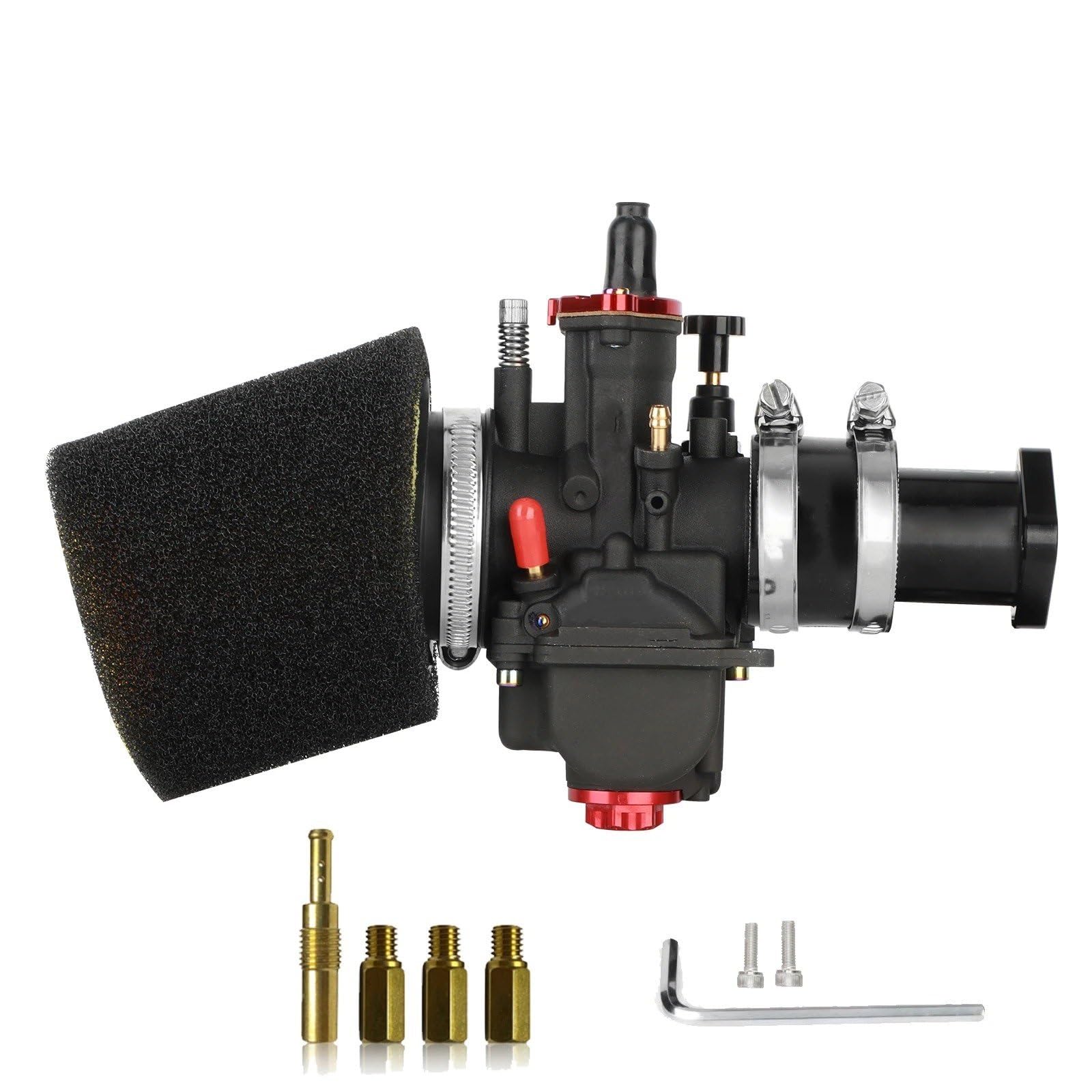 Für GX200 Motor Für PWK 24/26/28mm Für Predator 212cc CNC196cc Coleman Für Mini Vergaser Luftfilter Kit Manifold Motorrad Vergaser(24YJ Set) von BTHMGBAE