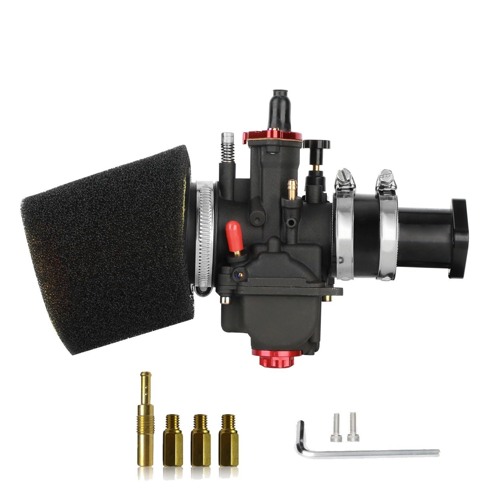 Für GX200 Motor Für PWK 24/26/28mm Für Predator 212cc CNC196cc Coleman Für Mini Vergaser Luftfilter Kit Manifold Motorrad Vergaser(26YJ Set) von BTHMGBAE