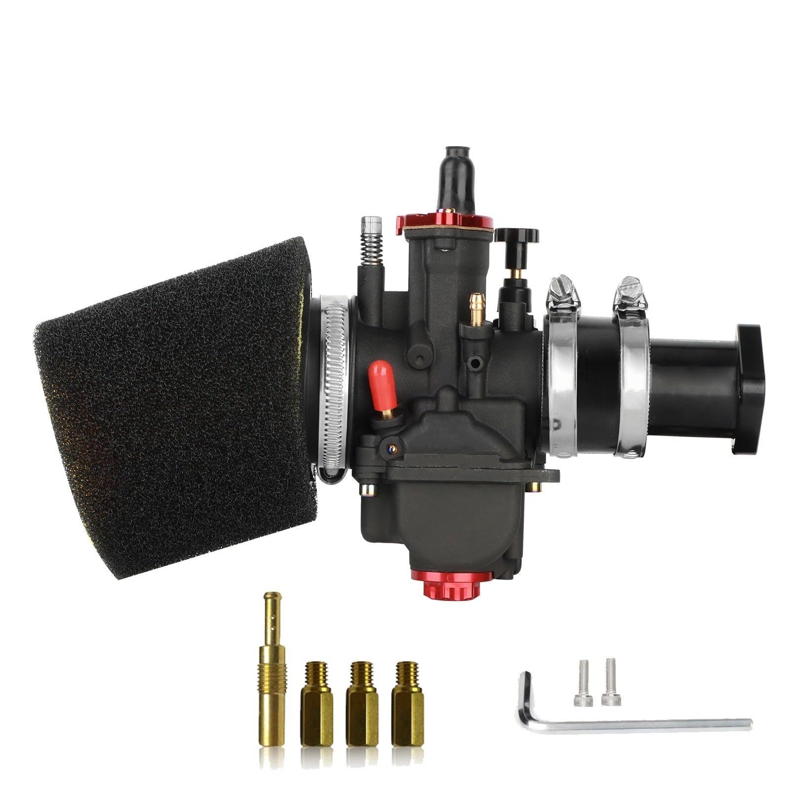 Für GX200 Motor Für PWK 24/26/28mm Für Predator 212cc CNC196cc Coleman Für Mini Vergaser Luftfilter Kit Manifold Motorrad Vergaser(28YJ Set) von BTHMGBAE