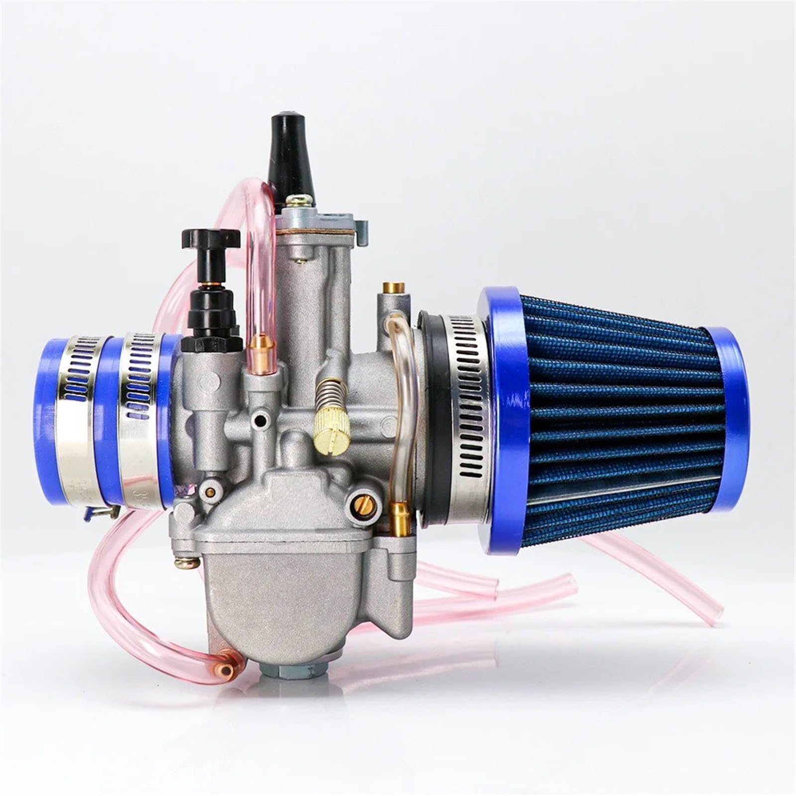 Für PWK 21 24 26 28 30 32 34mm Keihin Vergaser Mit Luftfilter 2/4T Carb Fit Motorrad Motocross Dit Pit Bike Moped Für CB Motorrad Vergaser(21mm Blue) von BTHMGBAE