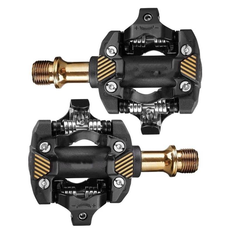 Moto Fußrasten Für SPD Für M8000 Für MTB Lock Pedale Mountainbike Automatische Pedalen Clip Paddle Stollen Fußstütze Selbst-Locking Lager Fussrasten Pedal(Gold) von BTHMGBAE