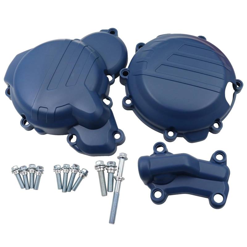 Motorrad Motordeckel Für TC TE TX 2017 2018 2019 Kunststoff Zündung Protector Kupplung Schutz Wasserpumpe Abdeckung Motor Abdeckung(Blue 3 Piece Set) von BTHMGBAE