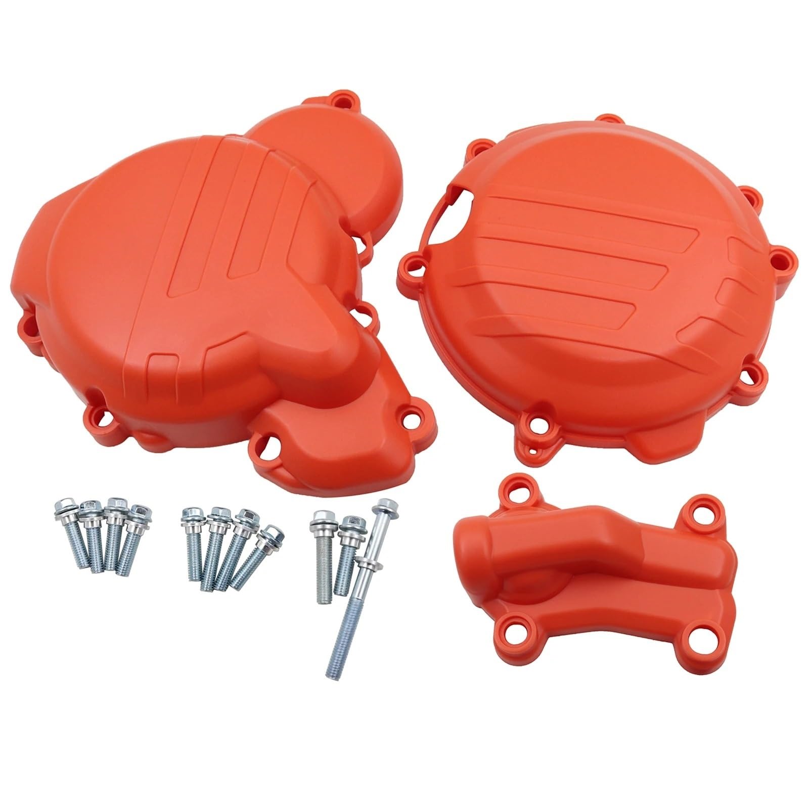 Motorrad Motordeckel Für TC TE TX 2017 2018 2019 Kunststoff Zündung Protector Kupplung Schutz Wasserpumpe Abdeckung Motor Abdeckung(Orange 3 Piece Set) von BTHMGBAE