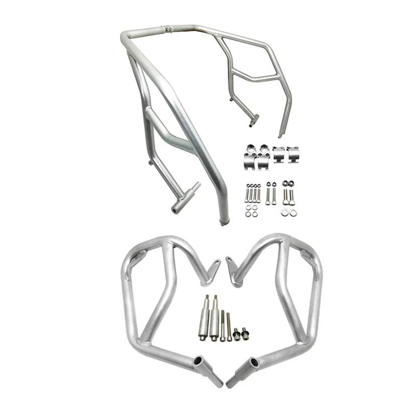 Motorrad Sturzbügel Für S1000XR Für S1000 XR Für S 1000XR 2019-2022 Motorrad Autobahn Motor Schutz Stoßstange Crash Bars Stunt Käfig Rahmen Schutz Motor Stoßfänger(Full Set Silver) von BTHMGBAE