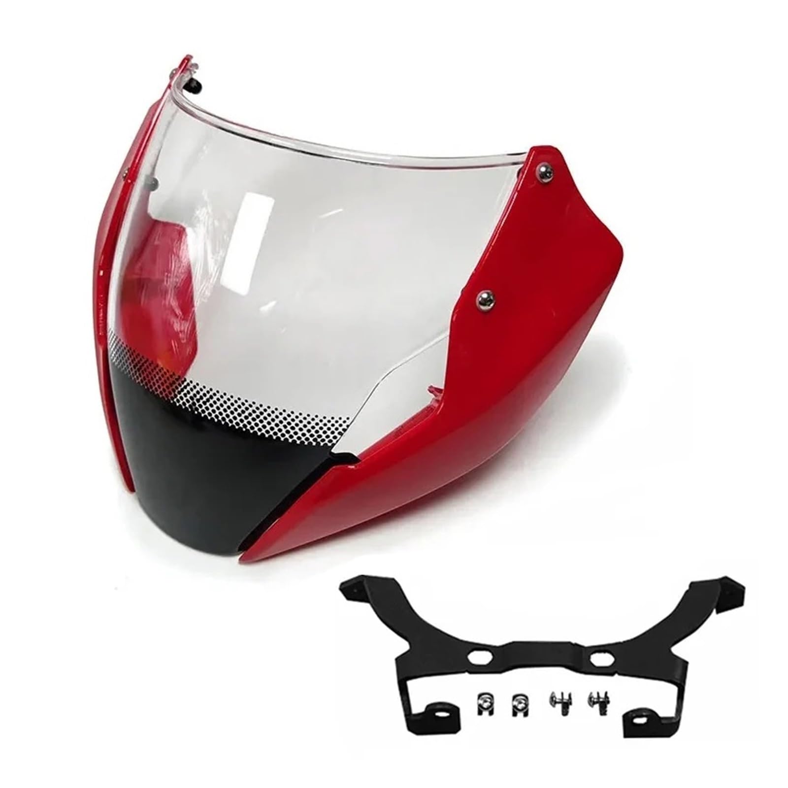 Motorrad Wind Luftabweiser Für Ducati Für Monster 797 821 1200S 2014-2016 Windschutzscheibe Rauchabweiser Mit Halterung Montage Schrauben Windschild Spoiler(Red) von BTHMGBAE