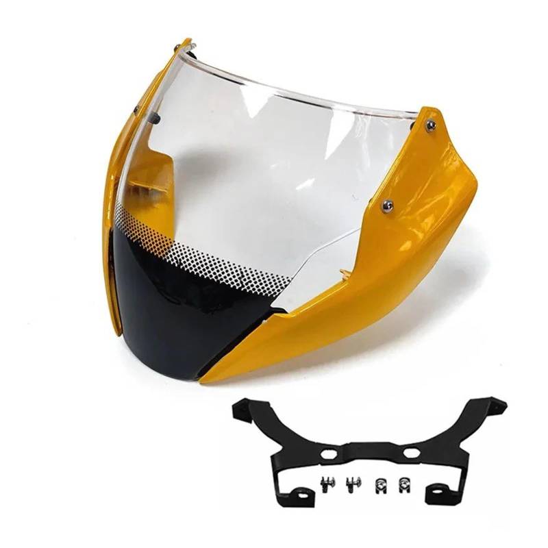 Motorrad Wind Luftabweiser Für Ducati Für Monster 797 821 1200S 2014-2016 Windschutzscheibe Rauchabweiser Mit Halterung Montage Schrauben Windschild Spoiler(Yellow) von BTHMGBAE