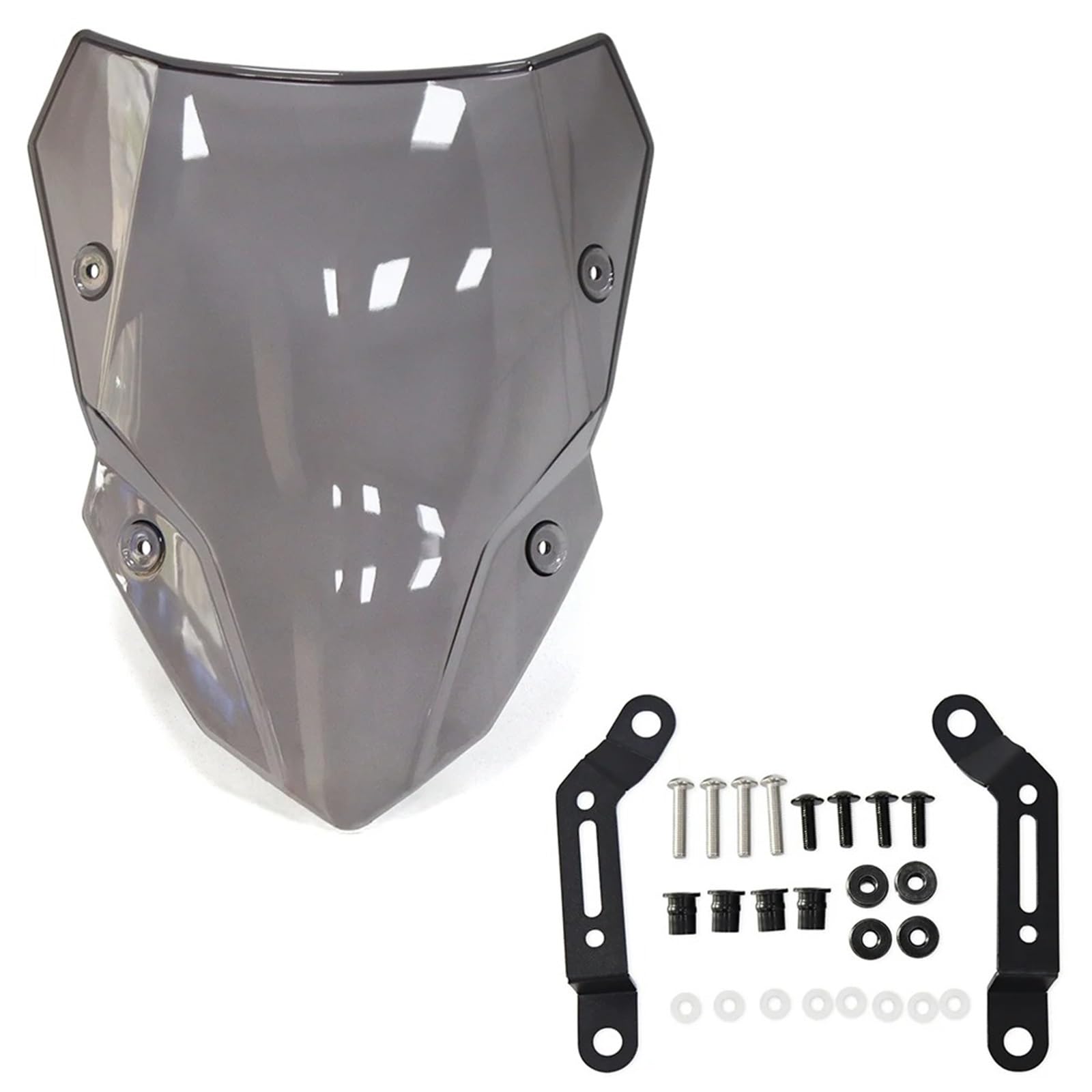 Motorrad Wind Luftabweiser Für Kawasaki Für Z500 Für ABS 2024-2025 Motorrad Windschutz Windschutz Double Bubble Windschild Spoiler(Gray) von BTHMGBAE